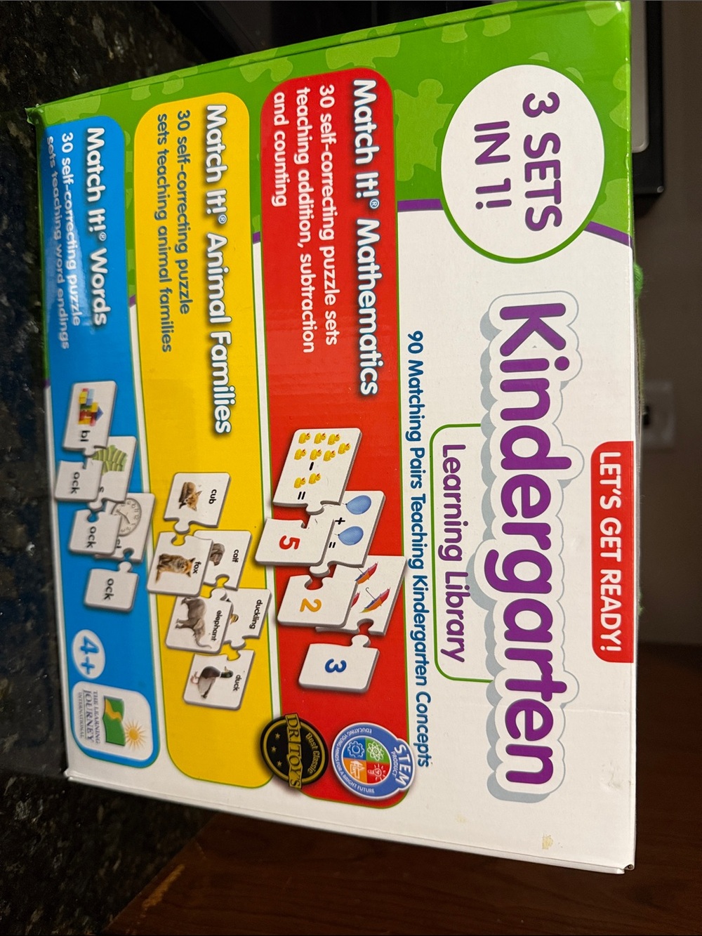 Kindergarten Matching Puzzle Set - Purple, Red, Yellow, Blue
